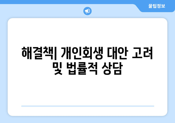 해결책| 개인회생 대안 고려 및 법률적 상담