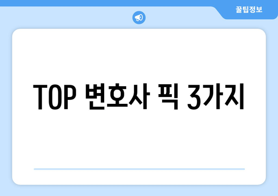 TOP 변호사 픽 3가지