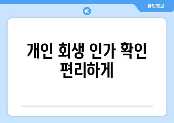 개인 회생 인가 확인 편리하게