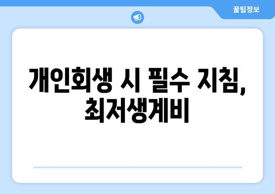 개인회생 시 필수 지침, 최저생계비