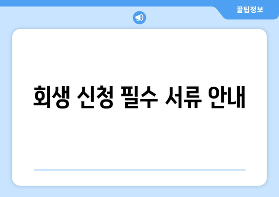 회생 신청 필수 서류 안내