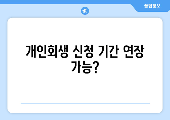 개인회생 신청 기간 연장 가능?