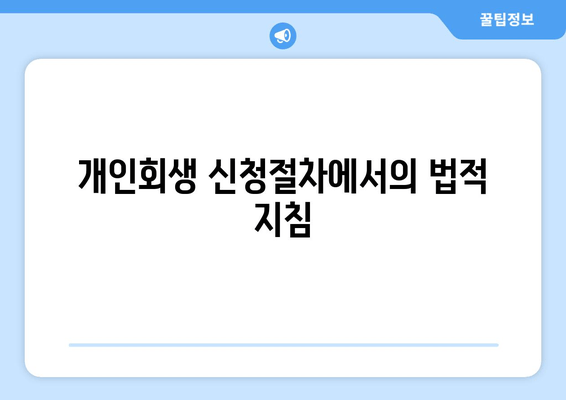 개인회생 신청절차에서의 법적 지침