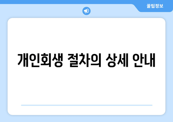 개인회생 절차의 상세 안내