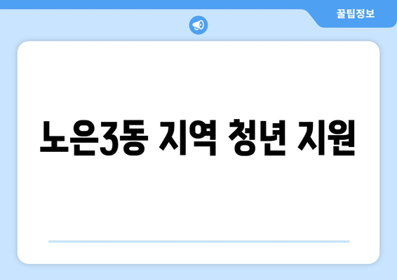 노은3동 지역 청년 지원