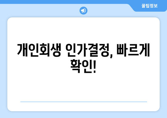 개인회생 인가결정, 빠르게 확인!