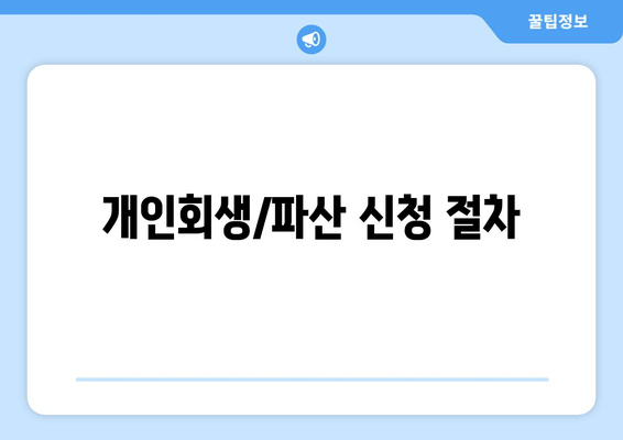 개인회생/파산 신청 절차