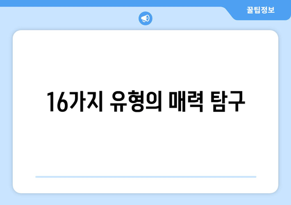 16가지 유형의 매력 탐구