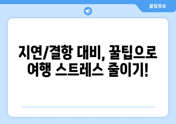 비행기 지연/결항, 실시간 확인부터 보상까지! 알아야 할 모든 것 | 지연/결항 대처 가이드, 보상 규정, 꿀팁