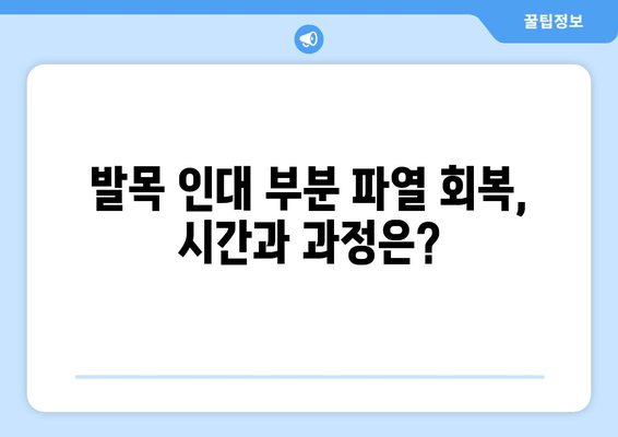 발목 인대 부분 파열, 수술이 필요할까요? | 발목 인대 부분 파열, 수술 선택 가이드, 재활, 회복