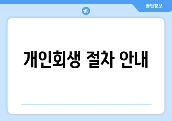 개인회생 절차 안내