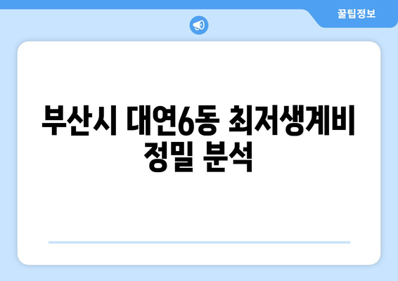 부산시 대연6동 최저생계비 정밀 분석