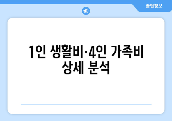 1인 생활비·4인 가족비 상세 분석