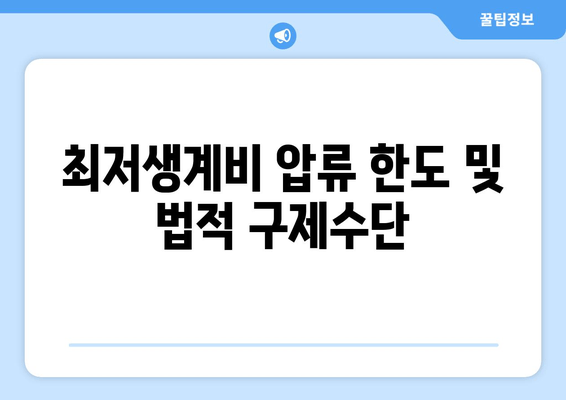 최저생계비 압류 한도 및 법적 구제수단