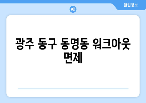 광주 동구 동명동 워크아웃 면제