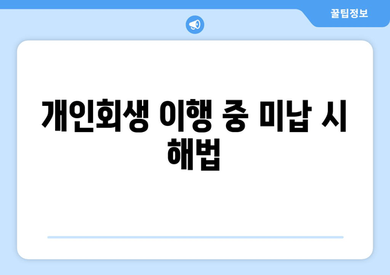 개인회생 이행 중 미납 시 해법