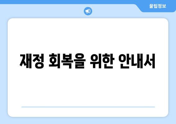 재정 회복을 위한 안내서