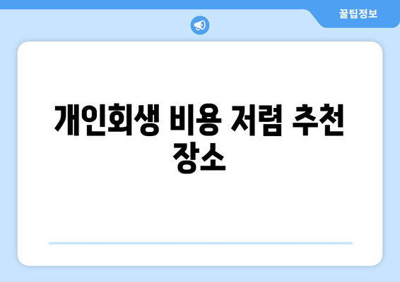 개인회생 비용 저렴 추천 장소