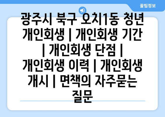 광주시 북구 오치1동 청년 개인회생 | 개인회생 기간 | 개인회생 단점 | 개인회생 이력 | 개인회생 개시 | 면책