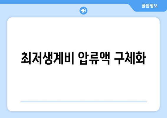 최저생계비 압류액 구체화