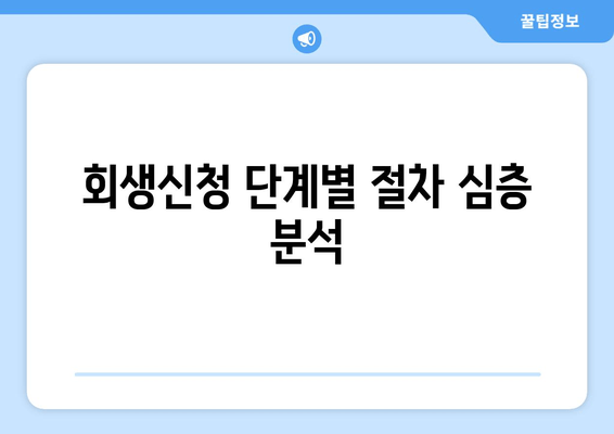 회생신청 단계별 절차 심층 분석