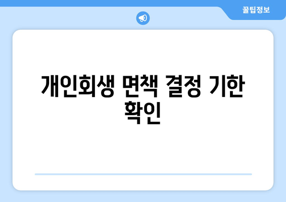 개인회생 면책 결정 기한 확인