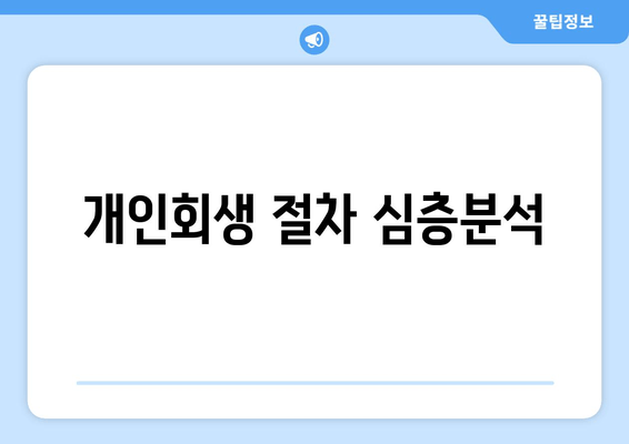 개인회생 절차 심층분석