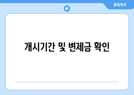 개시기간 및 변제금 확인