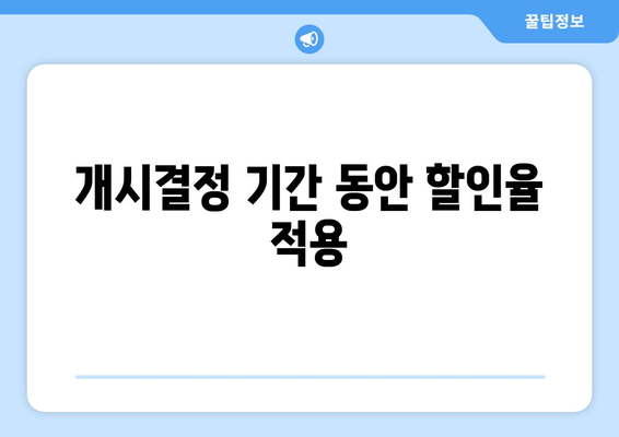 개시결정 기간 동안 할인율 적용