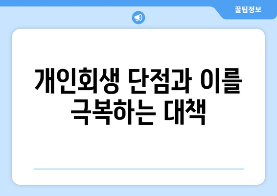 개인회생 단점과 이를 극복하는 대책