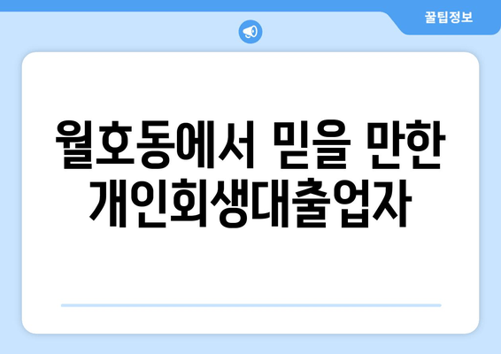 월호동에서 믿을 만한 개인회생대출업자