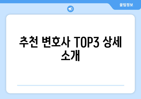 추천 변호사 TOP3 상세 소개