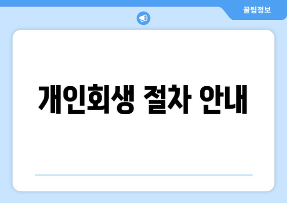 개인회생 절차 안내