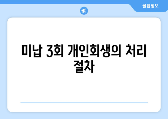 미납 3회 개인회생의 처리 절차