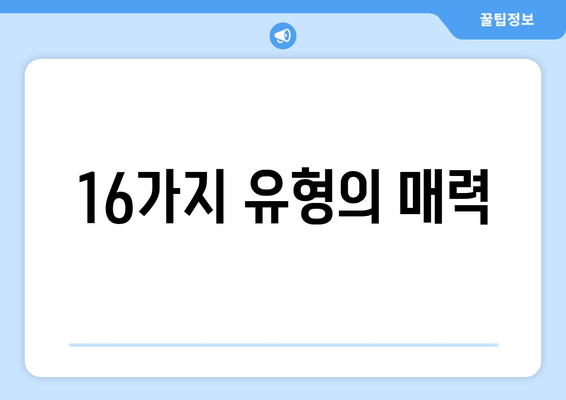 16가지 유형의 매력