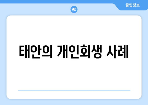 태안의 개인회생 사례