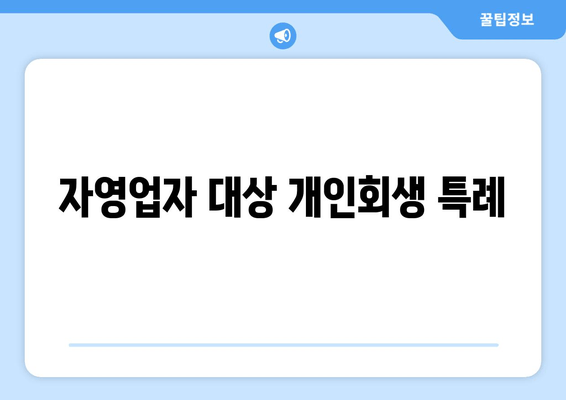 자영업자 대상 개인회생 특례