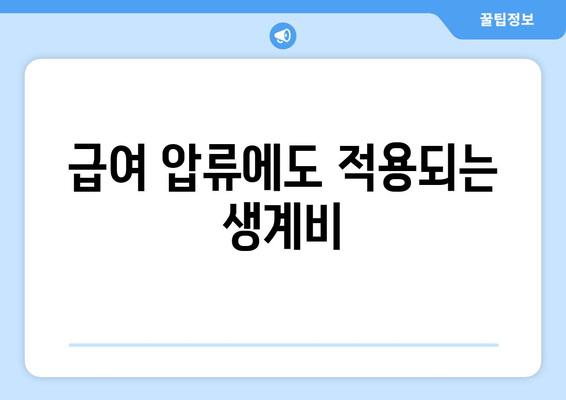 급여 압류에도 적용되는 생계비