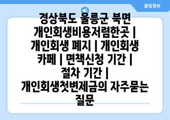 경상북도 울릉군 북면 개인회생비용저렴한곳 | 개인회생 폐지 | 개인회생 카페 | 면책신청 기간 | 절차 기간 | 개인회생첫변제금