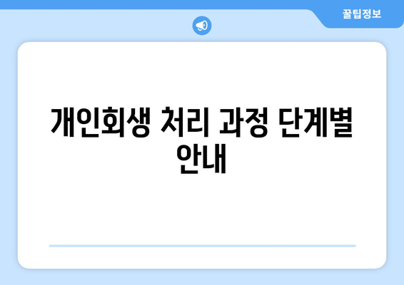 개인회생 처리 과정 단계별 안내