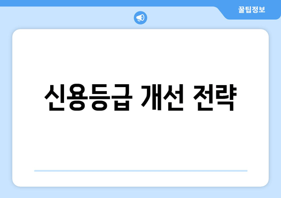 신용등급 개선 전략