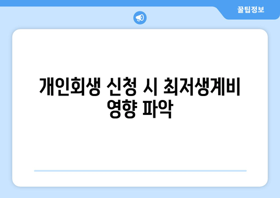 개인회생 신청 시 최저생계비 영향 파악