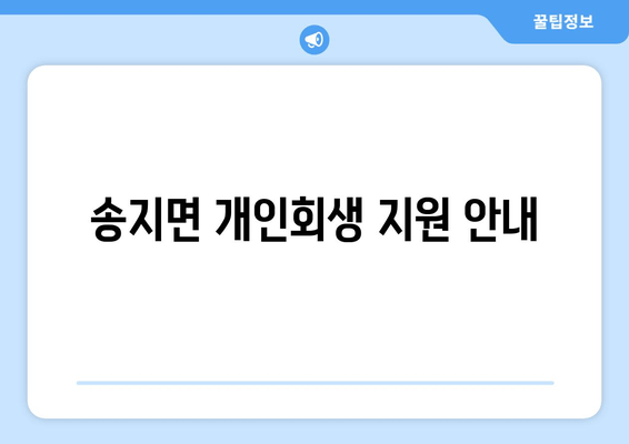 송지면 개인회생 지원 안내