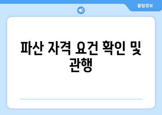 파산 자격 요건 확인 및 관행