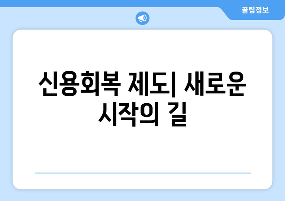 신용회복 제도| 새로운 시작의 길