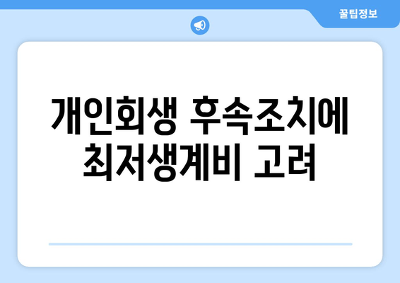 개인회생 후속조치에 최저생계비 고려