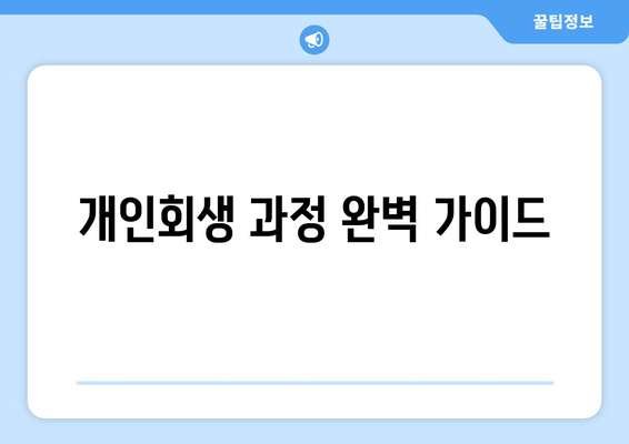 개인회생 과정 완벽 가이드