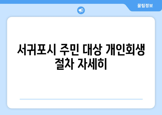 서귀포시 주민 대상 개인회생 절차 자세히