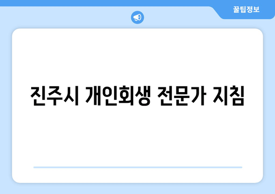 진주시 개인회생 전문가 지침