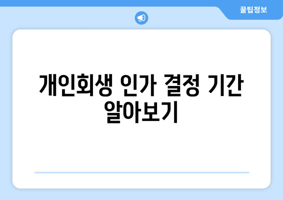 개인회생 인가 결정 기간 알아보기